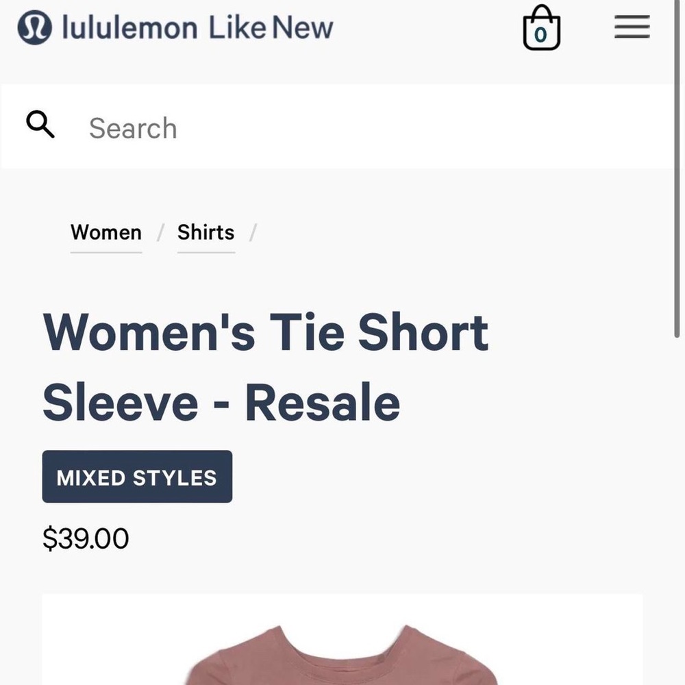 Lululemon woman’s tie shirt